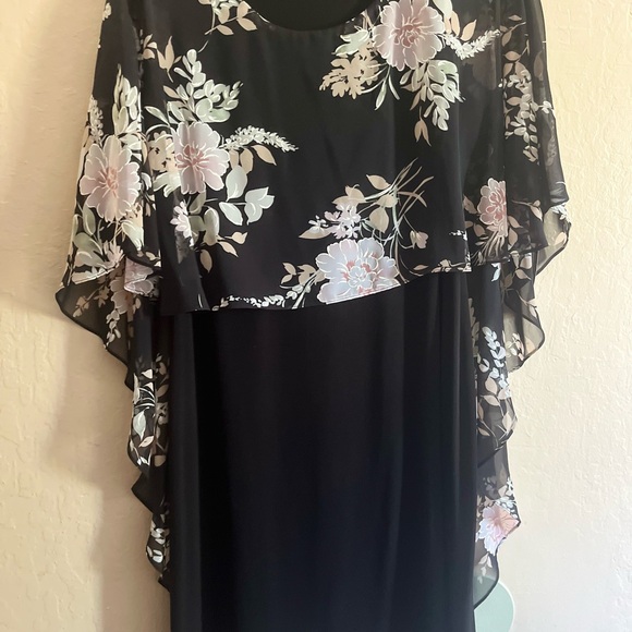 Glamour Black and White Floral High Low Dress - Picture 1 of 6